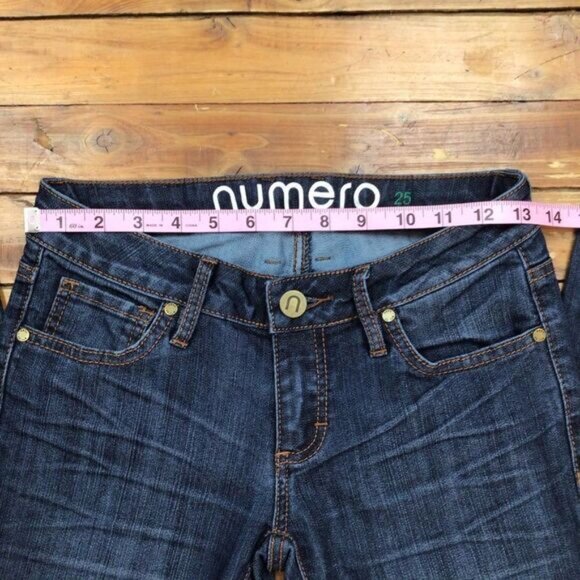 NUMERO jeans low rise skinny blue denim size 25 medium rise waist - Picture 9 of 11